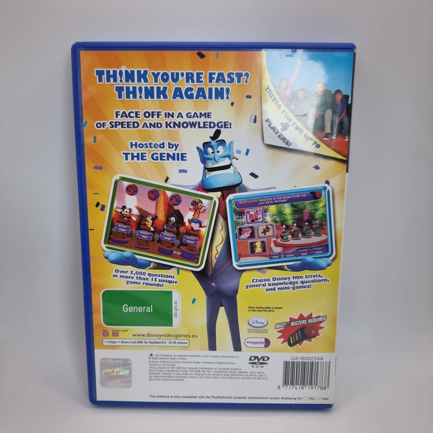 Disney Think Fast PS2 Game - Pre-Owned