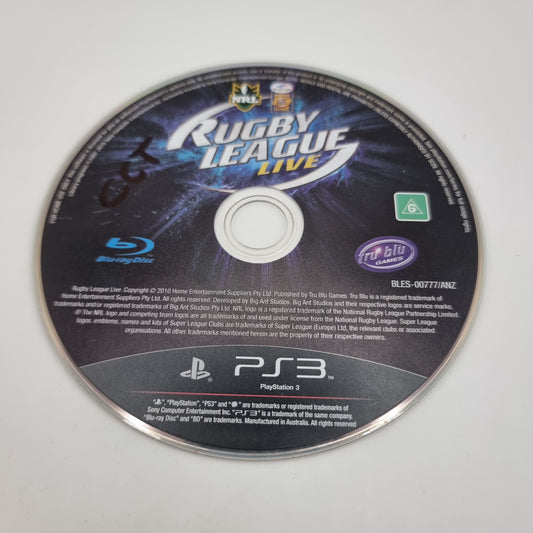 Rugby League Live PS3 Game - Disc Only