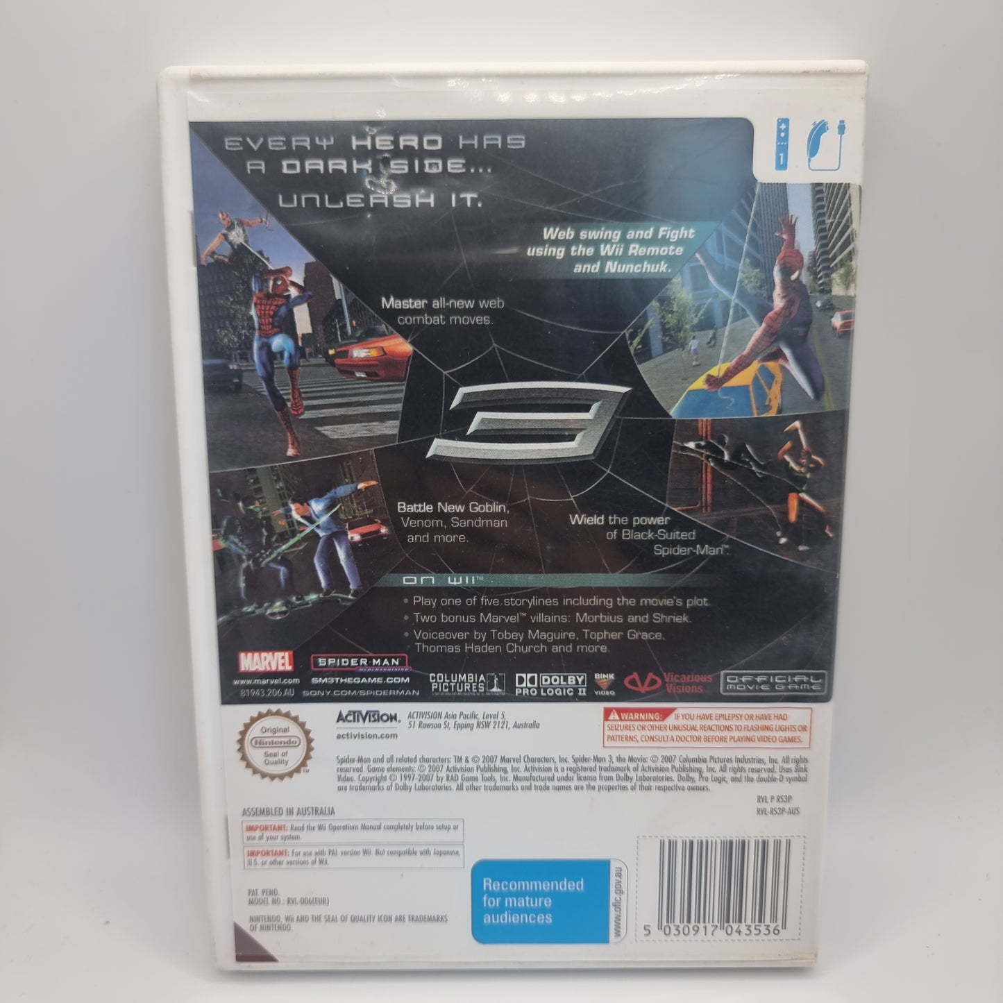 Spiderman 3 Wii Game