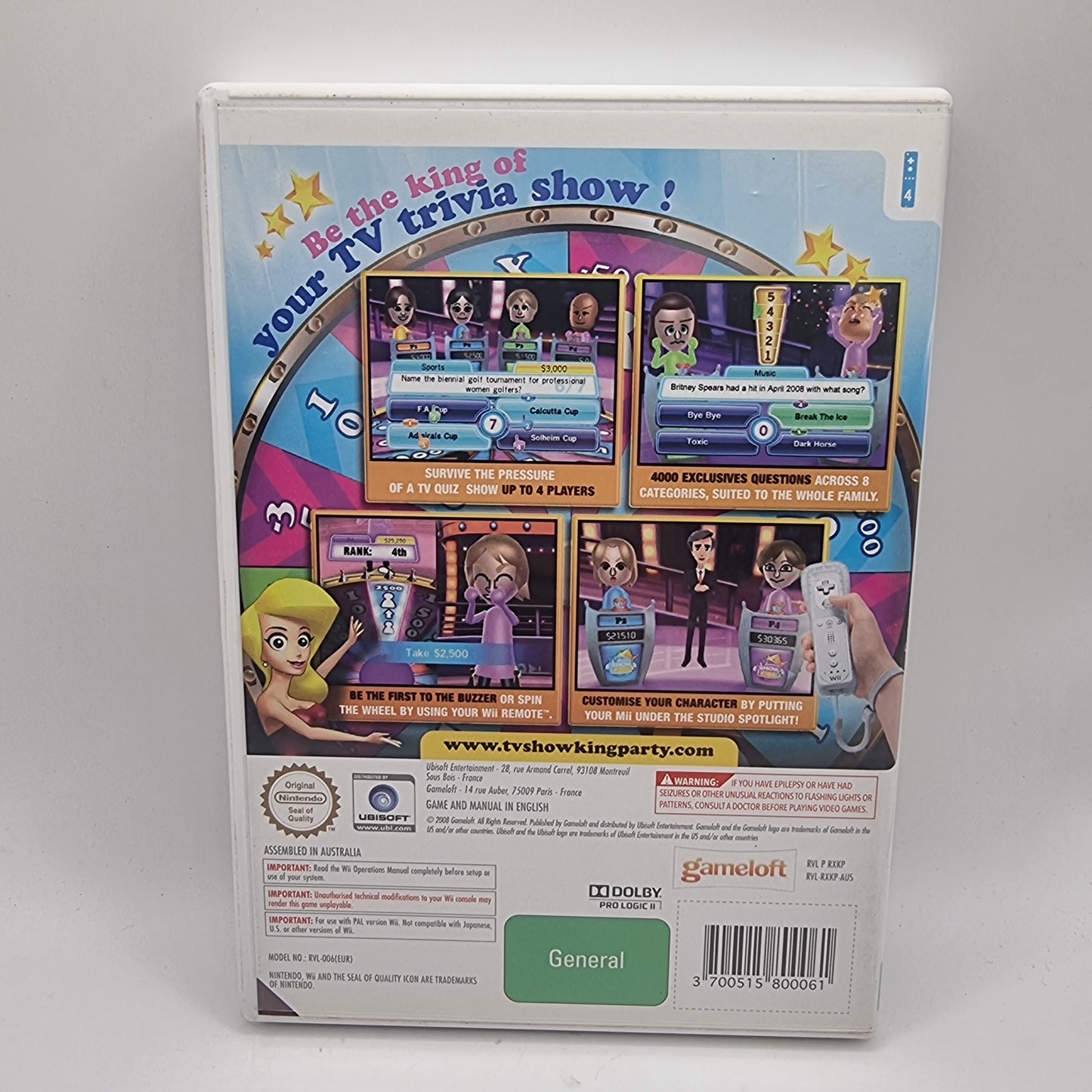 TV Show King Party Wii Game