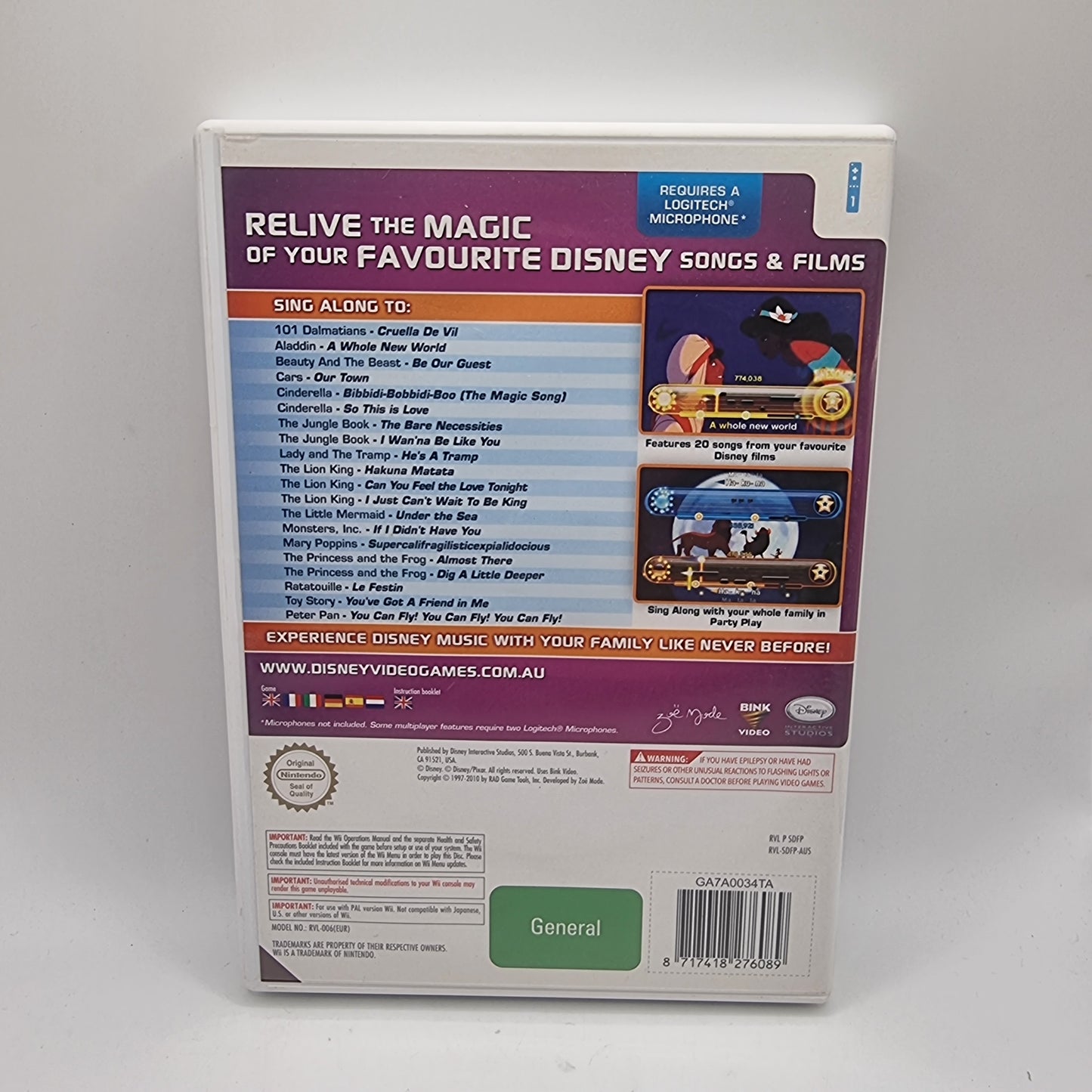 Disney Sing It Family Hits Wii Game & Microphone