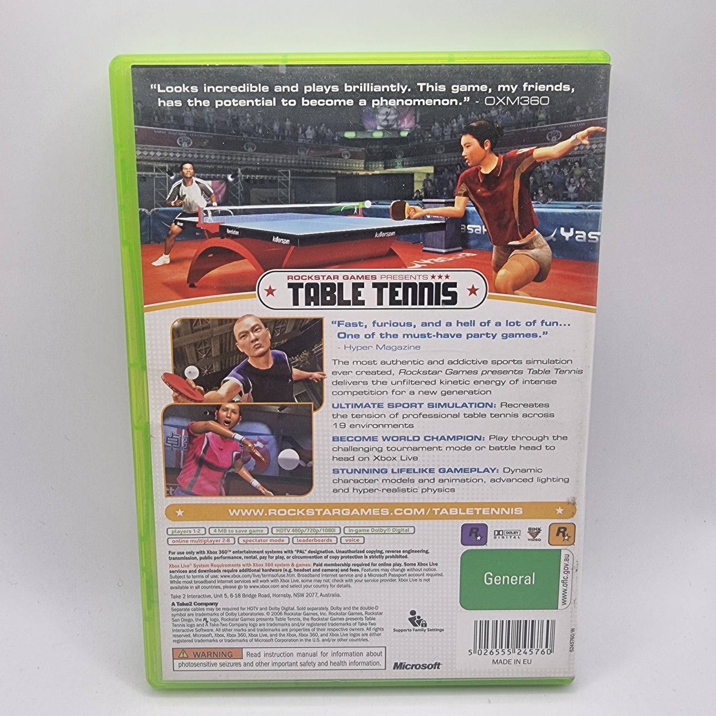 Table Tennis Xbox 360 Game