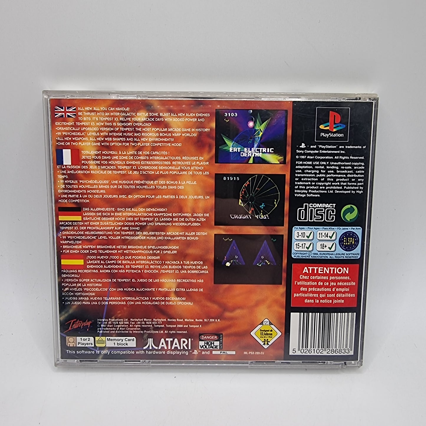 Tempest X3 PS1 Game