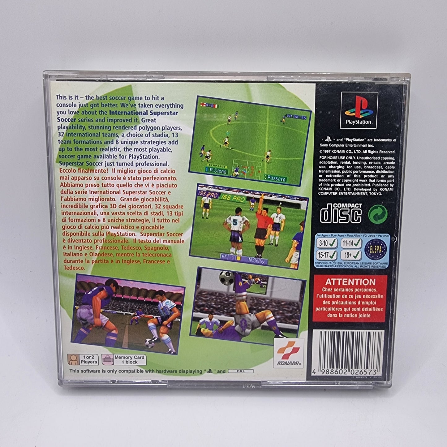 International Superstar Soccer Pro PS1 Game