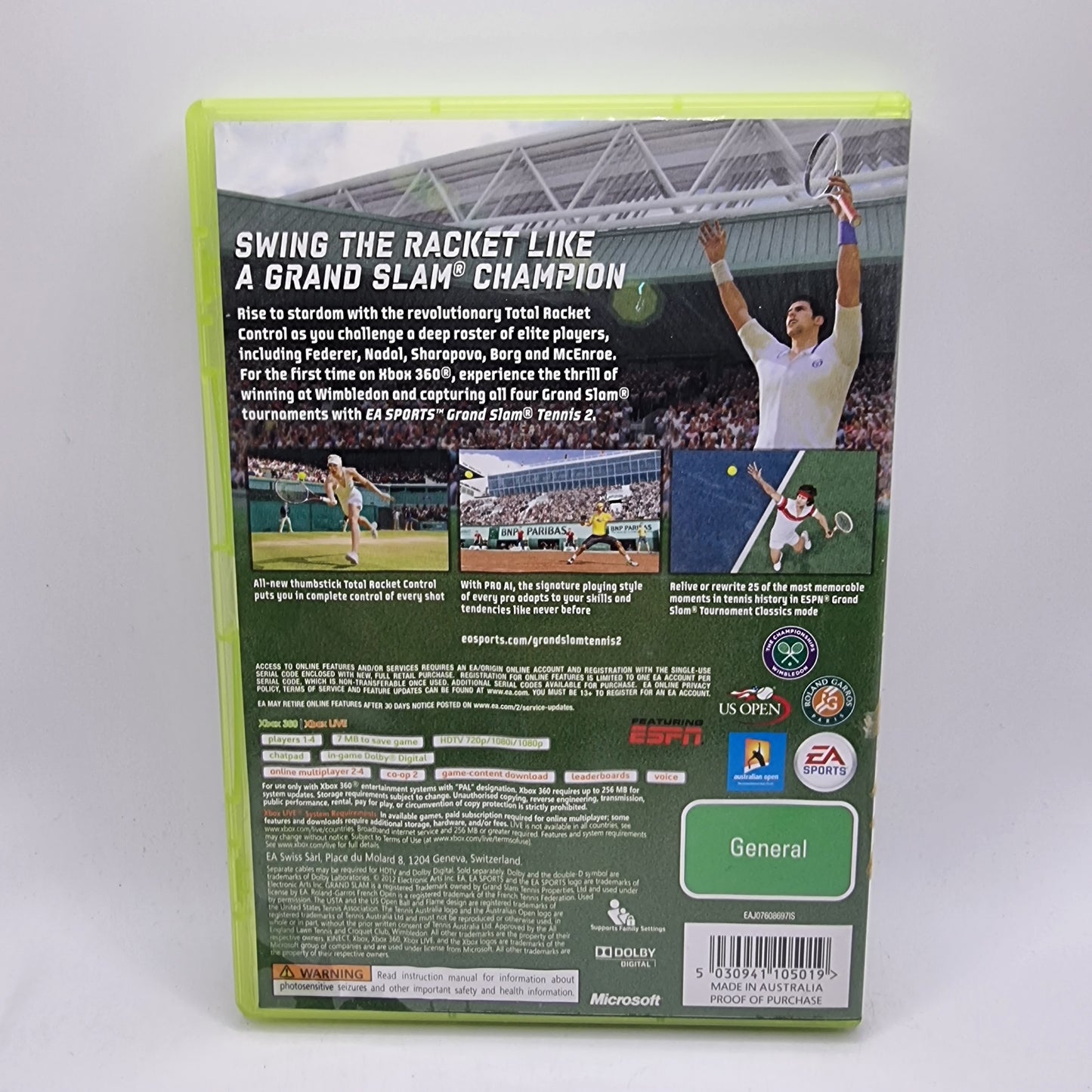 Grand Slam Tennis 2 Xbox 360 Game